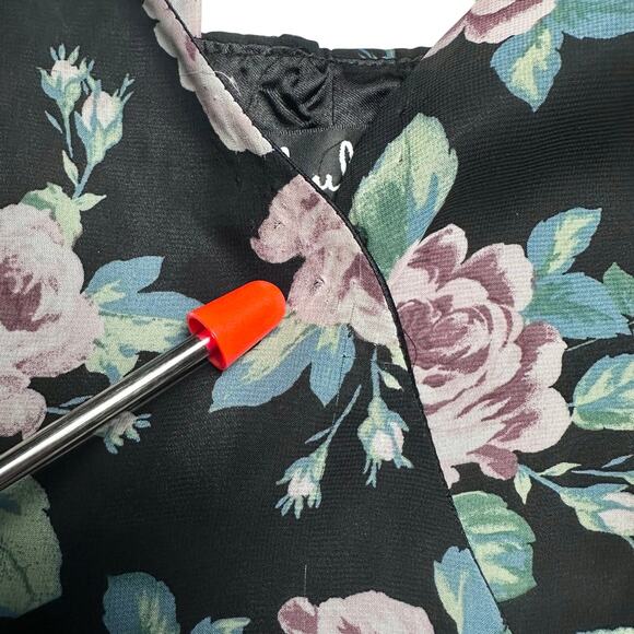 Lulus | Women | Legendary Romantic Dark Floral Chiffon Wrap Maxi Dress | Size XL - Picture 9 of 16